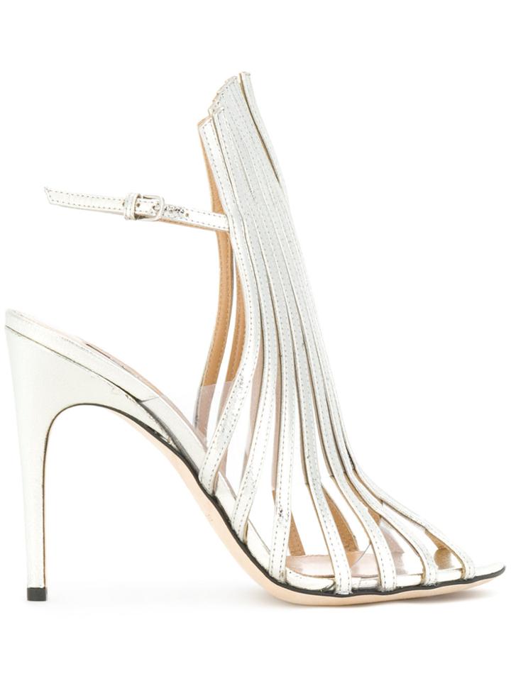 Sergio Rossi Multi String Sandals - Metallic