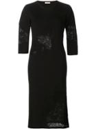 Nina Ricci Knit Fitted Dress, Women's, Size: Medium, Black, Wool