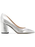 Sam Edelman Block Heel Pumps - Silver