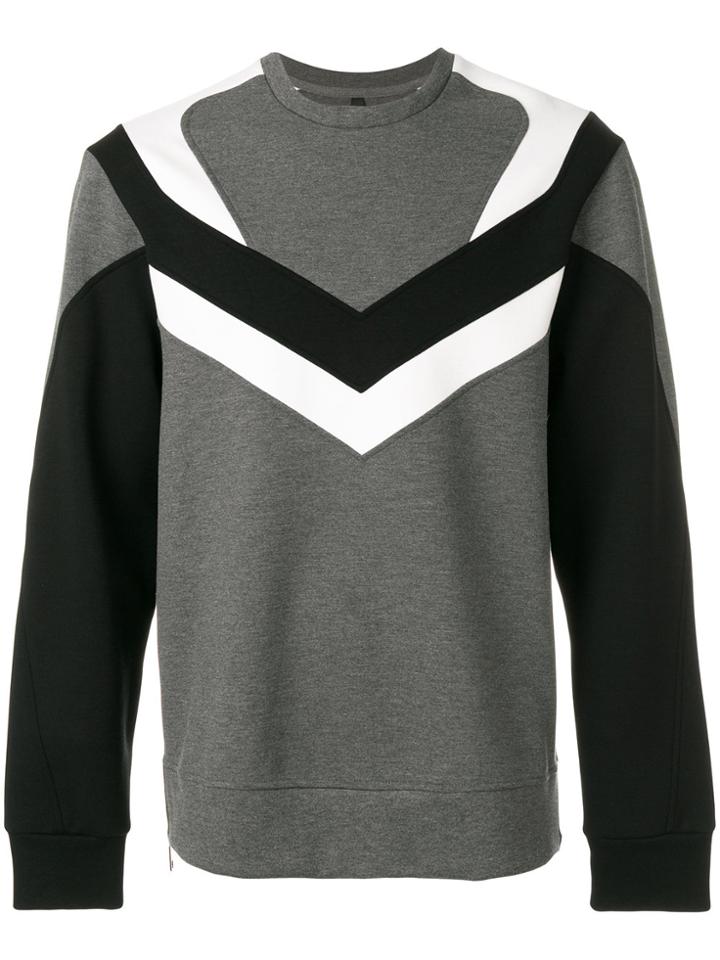 Neil Barrett Diagonal Stripes Sweatshirt - Grey
