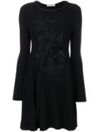 Piccione. Piccione Knitted Embroidered Dress - Black