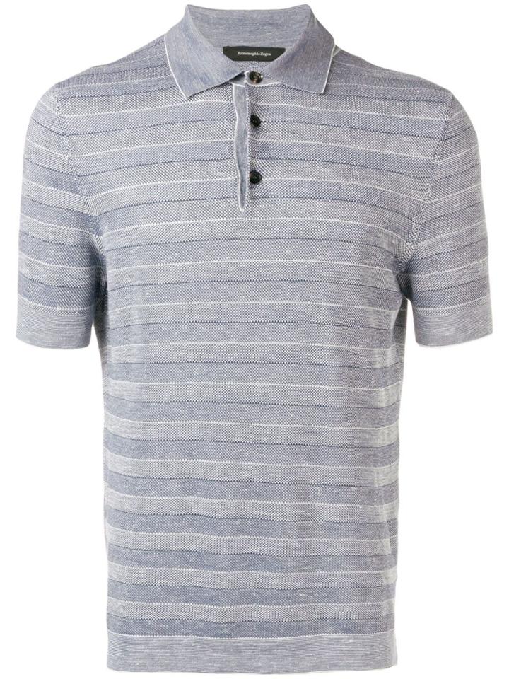 Ermenegildo Zegna Striped Polo Shirt - Blue