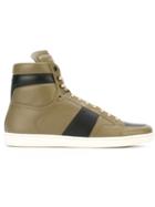 Saint Laurent Court Classic Hi-top Sneakers, Men's, Size: 41.5, Green, Leather/rubber