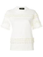 Dsquared2 Ruffle Trimmed T-shirt - White