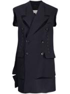 Maison Margiela Formal Waistcoat With Cut-outs - Blue