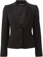 Dolce & Gabbana Shawl Lapel Blazer, Women's, Size: 48, Black, Silk/spandex/elastane/virgin Wool