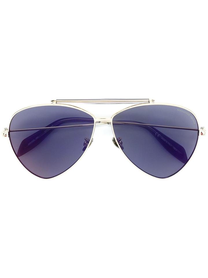 Alexander Mcqueen Eyewear 'piercing Shield' Sunglasses - Metallic