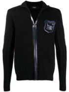 Fendi Logo Emblem Zipped Jumper - Black