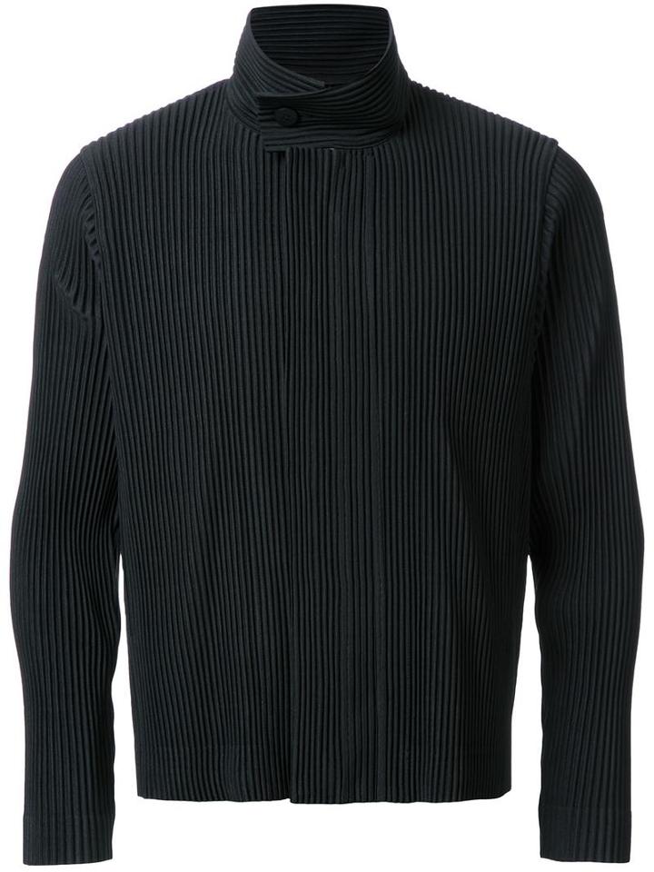 Homme Plissé Issey Miyake Pleated Jacket, Men's, Size: 3, Black, Polyester