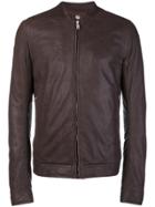 Rick Owens Zipped Leather Jacket - Brown