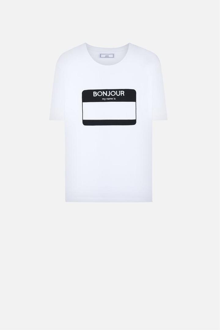 Ami Alexandre Mattiussi Name Tag Print T-shirt
