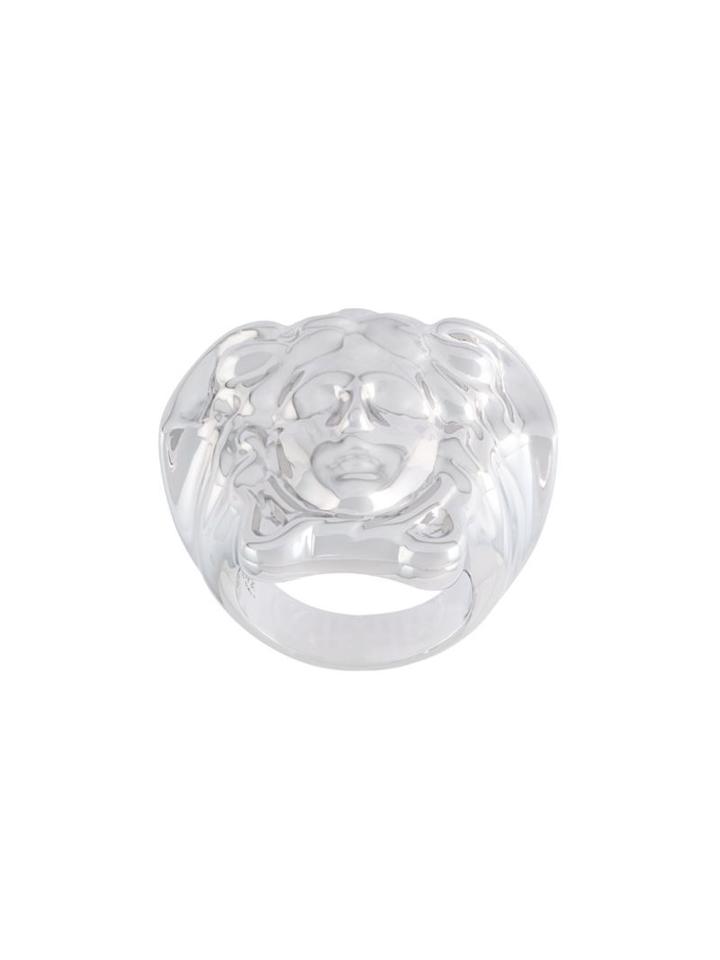 Versace Medusa Ring, Men's, Size: 23, Metallic, Metal Other