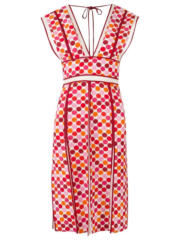 Reinaldo Lourenço V-neck Printed Dress, Women's, Size: 42, Pink/purple, Silk