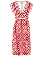 Reinaldo Lourenço V-neck Printed Dress, Women's, Size: 42, Pink/purple, Silk