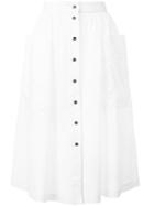 Tomas Maier - Buttoned Midi Skirt - Women - Cotton - 6, Women's, White, Cotton