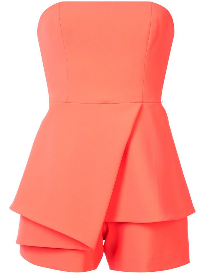 Jay Godfrey Strapless Playsuit, Women's, Size: 6, Yellow/orange, Polyester/polyurethane