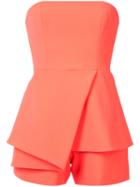 Jay Godfrey Strapless Playsuit, Women's, Size: 6, Yellow/orange, Polyester/polyurethane