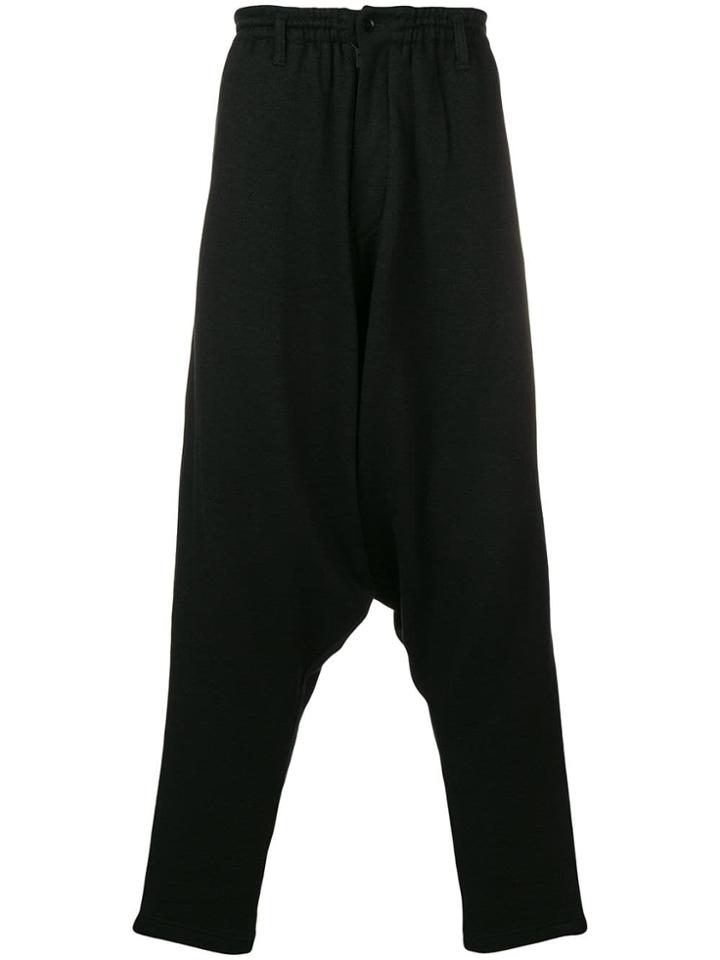 Yohji Yamamoto Dropped-crotch Trousers - Black