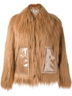 Mm6 Maison Margiela Faux Fur Jacket, Women's, Size: 40, Brown, Polyester/acetate/pvc