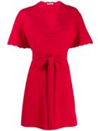 Miu Miu Scallop Trim Dress - Red