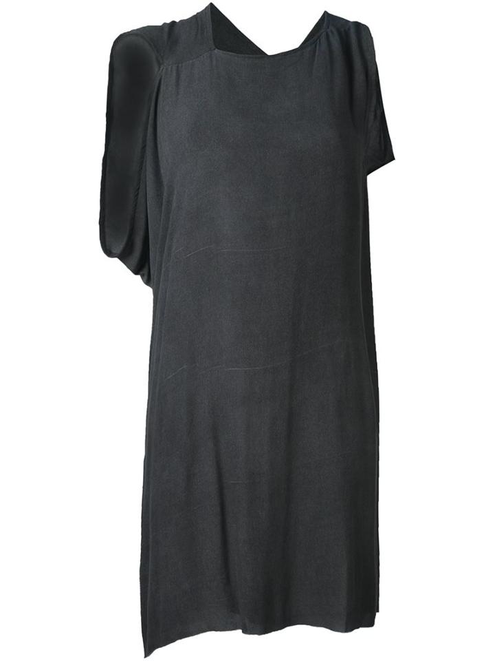 Lost & Found Ria Dunn Short Draped Dress, Women's, Size: Large, Grey, Silk