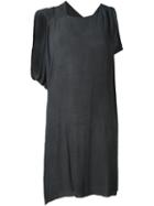 Lost & Found Ria Dunn Short Draped Dress, Women's, Size: Large, Grey, Silk