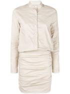 Nicole Miller Draped Shirt Dress - White
