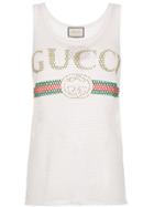 Gucci Fake Logo Vest Top - White