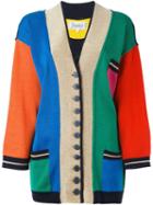 Jc De Castelbajac Vintage Colour Block Knit Jacket, Women's, Size: 42, Grey