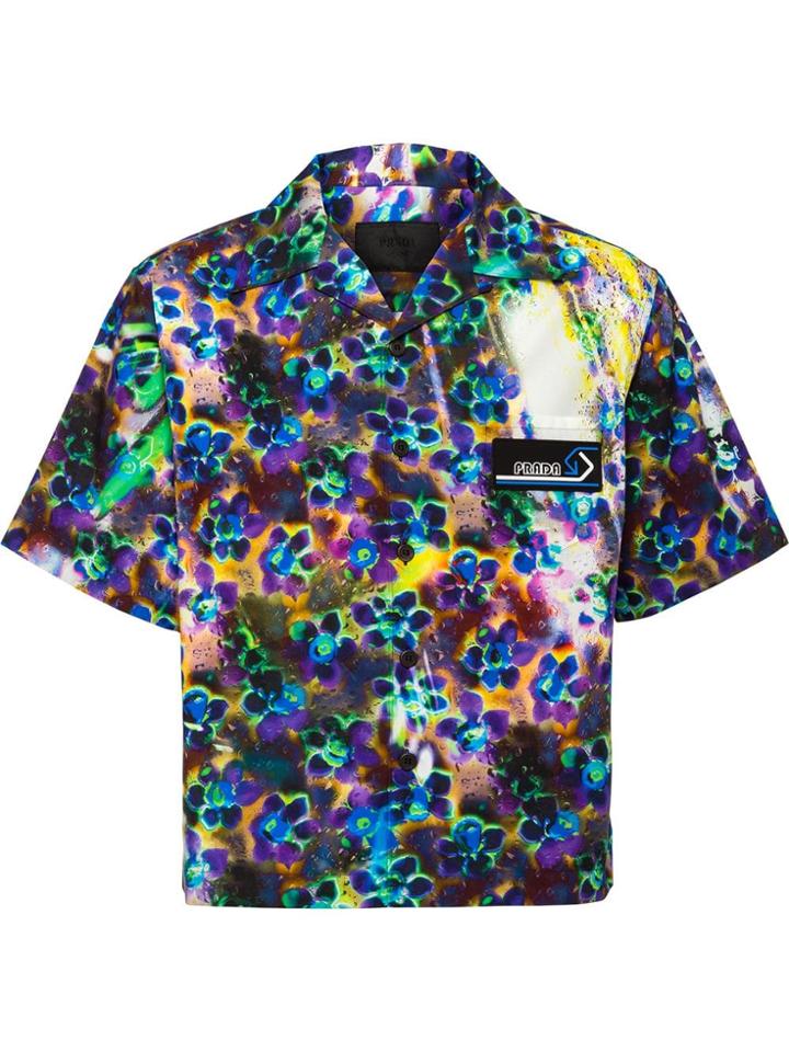 Prada Liquid Daisy Print Shirt - Blue