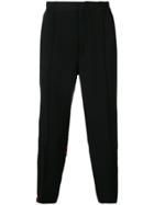 Alexander Mcqueen Track Style Cropped Trousers - Black