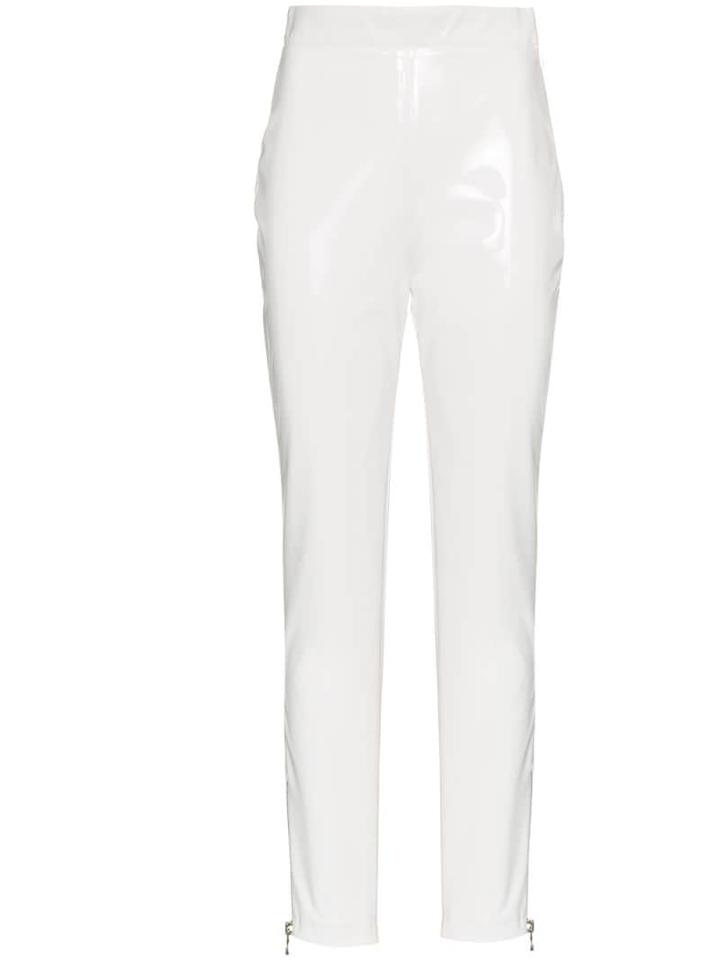 Balmain High-waisted Skinny Vinyl Trousers - White