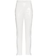 Balmain High-waisted Skinny Vinyl Trousers - White