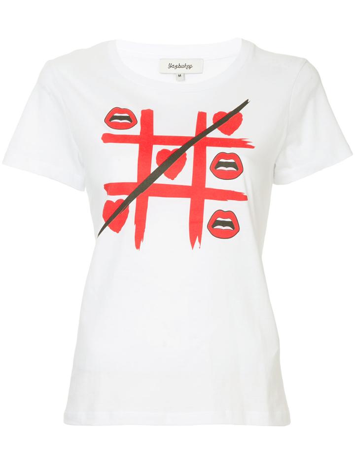 Yazbukey Criss Cross Print T-shirt - White