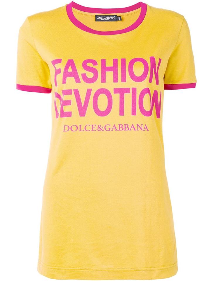 Dolce & Gabbana Fashion Devotion Print T-shirt - Yellow