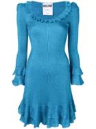 Moschino Ruffle-trimmed Short Dress - Blue