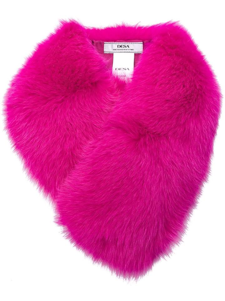 Desa 1972 Fur Collar Scarf - Pink & Purple