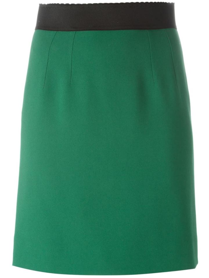 Dolce & Gabbana Straight Fit Skirt, Women's, Size: 38, Green, Viscose/acetate/spandex/elastane/silk