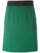 Dolce & Gabbana Straight Fit Skirt, Women's, Size: 38, Green, Viscose/acetate/spandex/elastane/silk