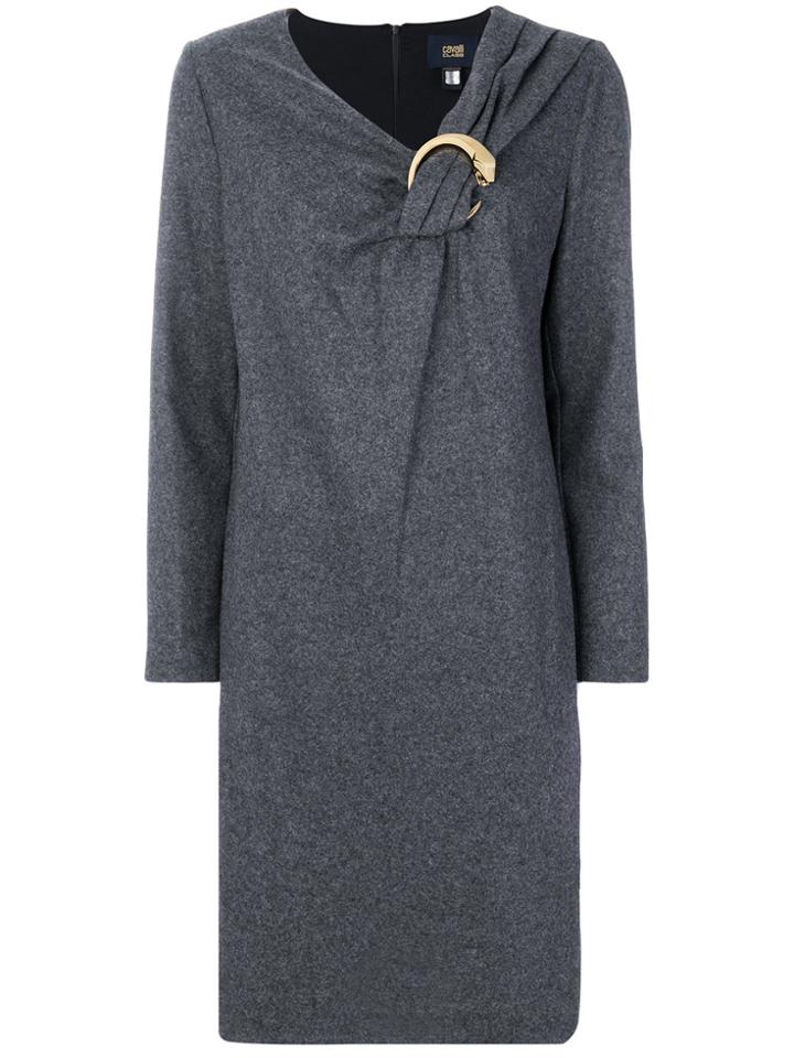 Cavalli Class Ruched Collar Dress - Grey