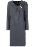 Cavalli Class Ruched Collar Dress - Grey