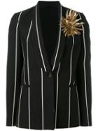 Brunello Cucinelli Flower Applique Jacket, Women's, Size: 40, Black, Cotton/cupro/acetate/leather
