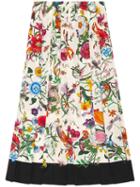 Gucci Flora Snake Print Skirt, Women's, Size: 46, Silk