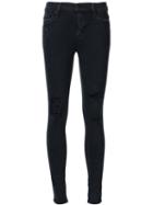 Hudson Distressed Skinny Jeans, Women's, Size: 27, Black, Viscose/lyocell/cotton/spandex/elastane