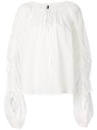Plein Sud Ruched Sleeve Blouse - White