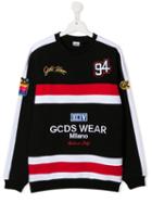 Gcds Kids Teen Embroidered Patch Sweatshirt - Black