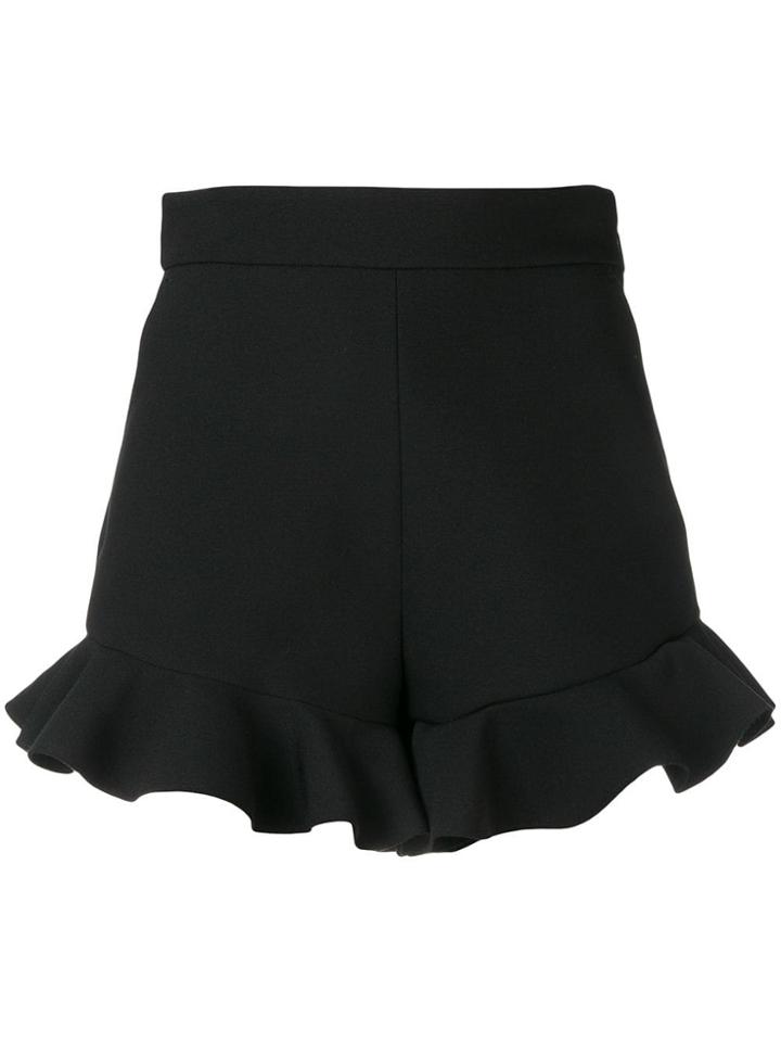 Msgm Ruffle Detail Shorts - Black