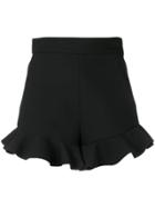 Msgm Ruffle Detail Shorts - Black