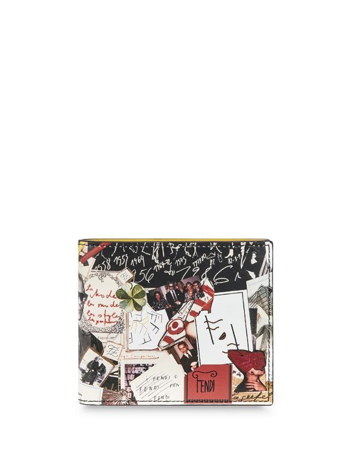 Fendi Bi-fold Printed Wallet - White