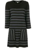 Alexa Chung Striped Mini Dress - Black
